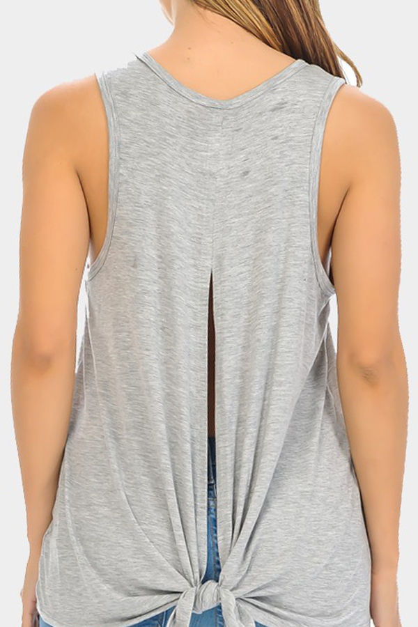 Thumbnail: TANK TOP WITH BACK KNOT CARDIO PRINT