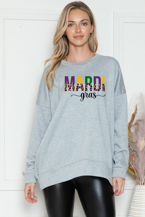 Thumbnail: SWEATSHIRT WITH MARDI GRAS PRINT
