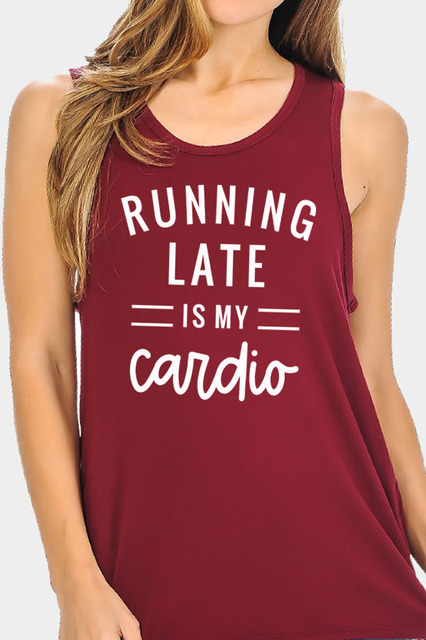 Thumbnail: TANK TOP WITH BACK KNOT CARDIO PRINT