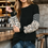 Thumbnail: SOLID TUNIC TOP WITH ANIMAL AND STRIPE SLEEVES