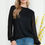 Thumbnail: SOLID TUNIC TOP WITH CHIFFON SLEEVES