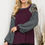 Thumbnail: SOLID TUNIC TOP WITH CONTRAST SHOULDER AND SLEEVES