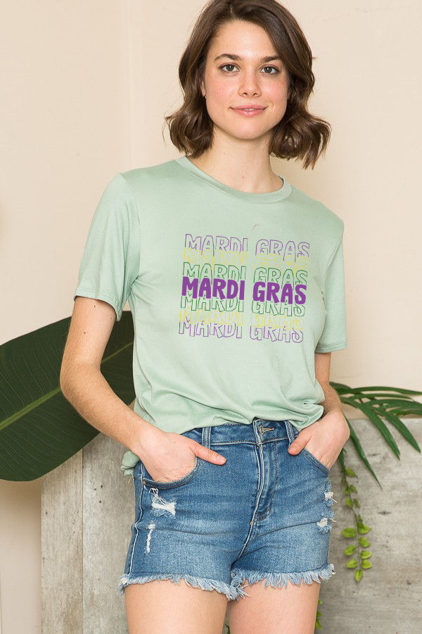 Thumbnail: SUPER SOFT TUNIC MARDI GRAS PRINT