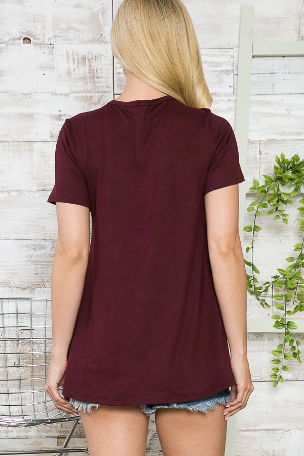 Thumbnail: CHEST CRISS CROSS SHORT SLEEVE TUNIC TOP