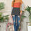 Thumbnail: COLOR BLOCK TUNIC WITH STRIPE SLEEVES (2-2-2)