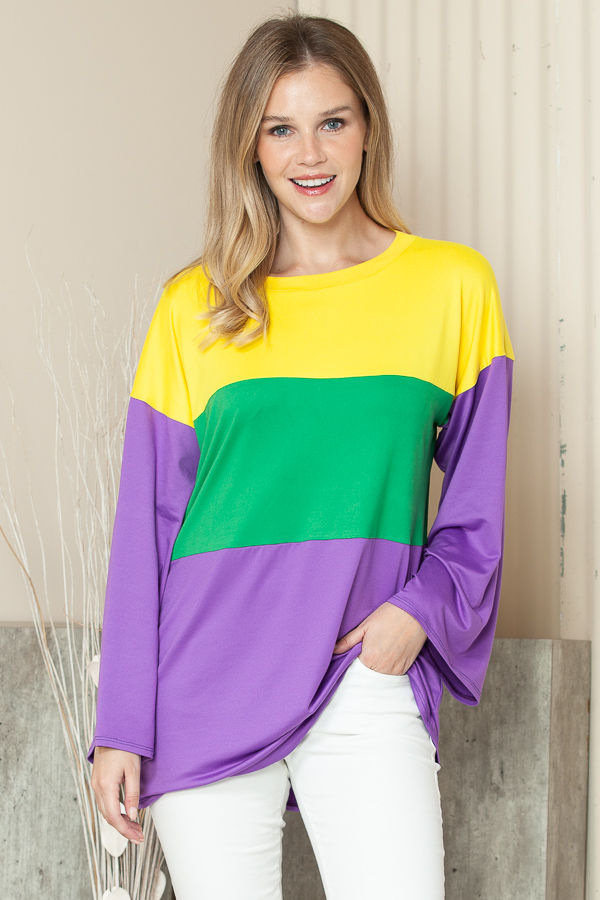 Thumbnail: MARDI GRAS TUNIC TOP WITH LARGE SLEEVES