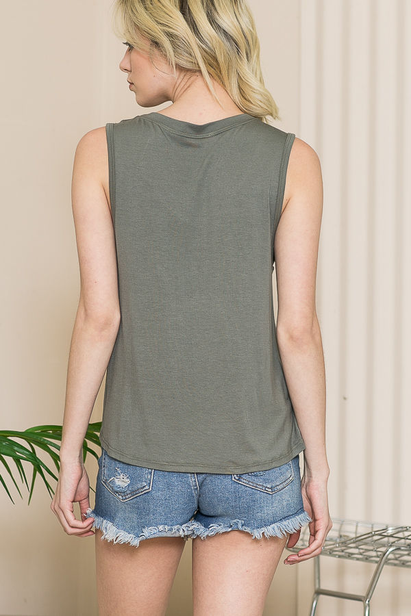Thumbnail: FRONT CROPPED WITH ELASTIC SLEEVELESS TOP