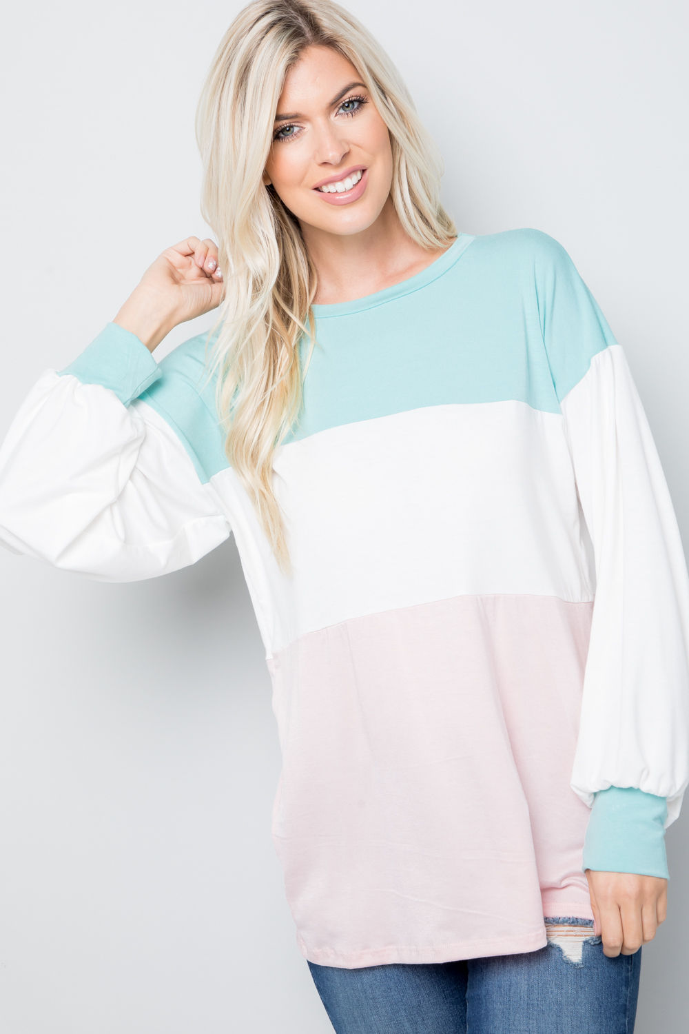 COLOR BLOCK TUNIC TOP (1-2-2-1)