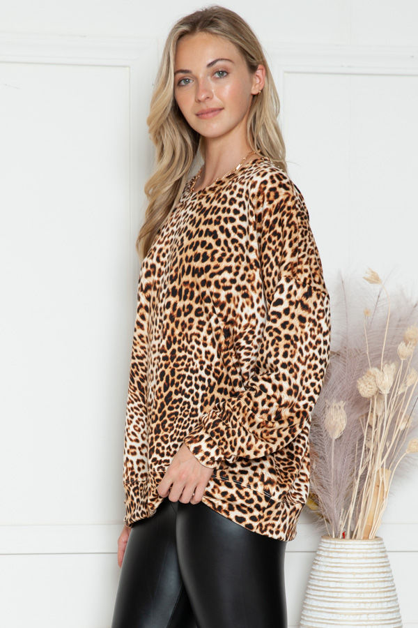 Thumbnail: ANIMAL PRINT OVERSIZED SWEATSHIRT