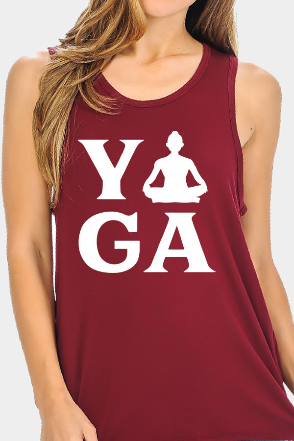 Thumbnail: TANK TOP WITH BACK KNOT CARDIO PRINT