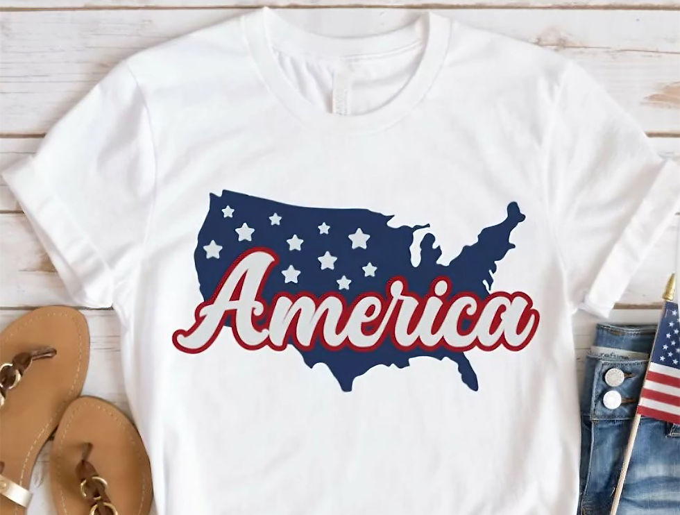Thumbnail: T-SHIRT WITH USA THEME PRINTS