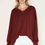 Thumbnail: OVERSIZED V-NECK WAVE RIB LONG SLEEVE TUNIC TOP