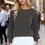 Thumbnail: CROP LONG SLEEVE WAVE RIB TOP