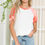Thumbnail: CUTOUT SOLID TOP WITH TIE-DYE SLEEVES CONTRAST