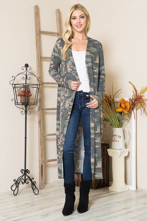 Thumbnail: LIGHTWEIGHT MAXI CAMOUFLAGE CARDIGAN (2-2-2)