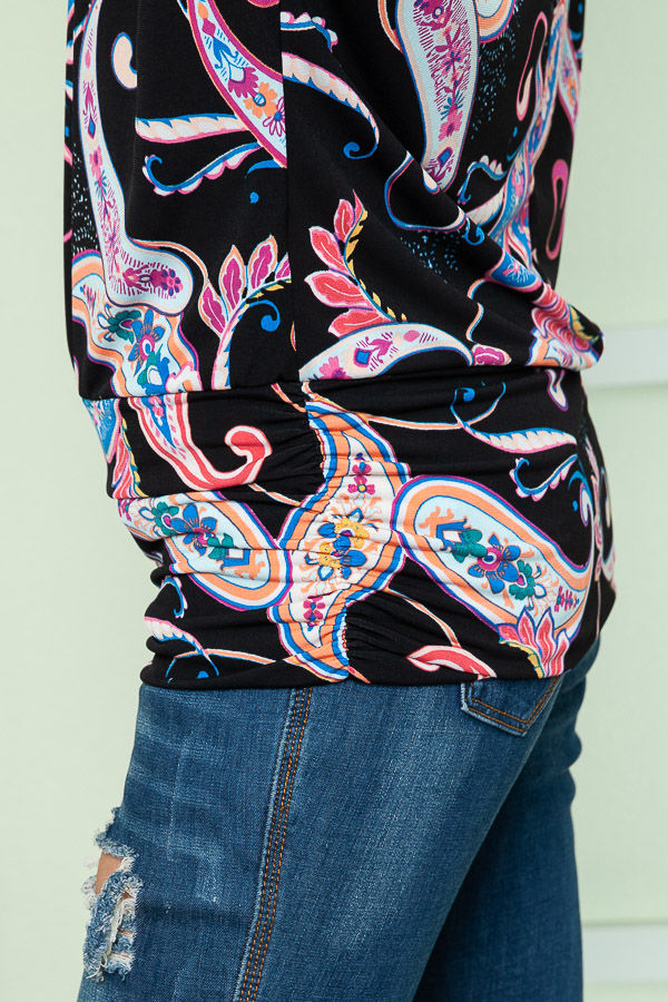 Thumbnail: OFF SHOULDER BLOUSON TOP WITH PAISLEY PRINT