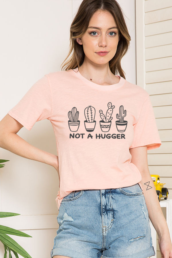 Thumbnail: WASHED GARMENT TOP WITH NOT A HUGGER PRINT
