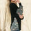 Thumbnail: SOLID TUNIC TOP WITH CAMO SLEEVE CONTRAST