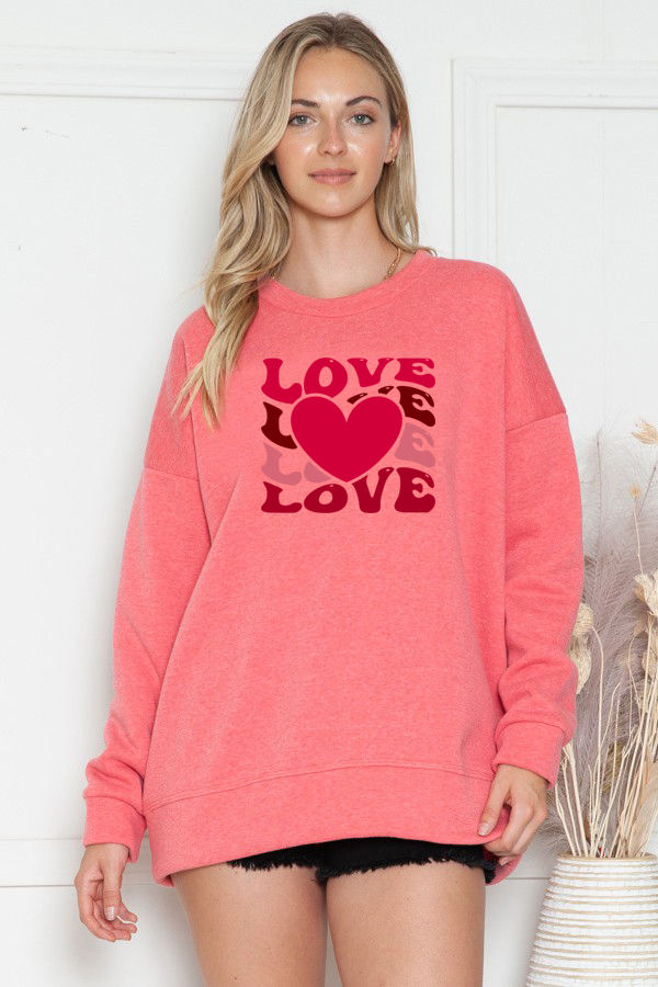 Thumbnail: SWEATHIRT WITH LOVE HEART PRINT