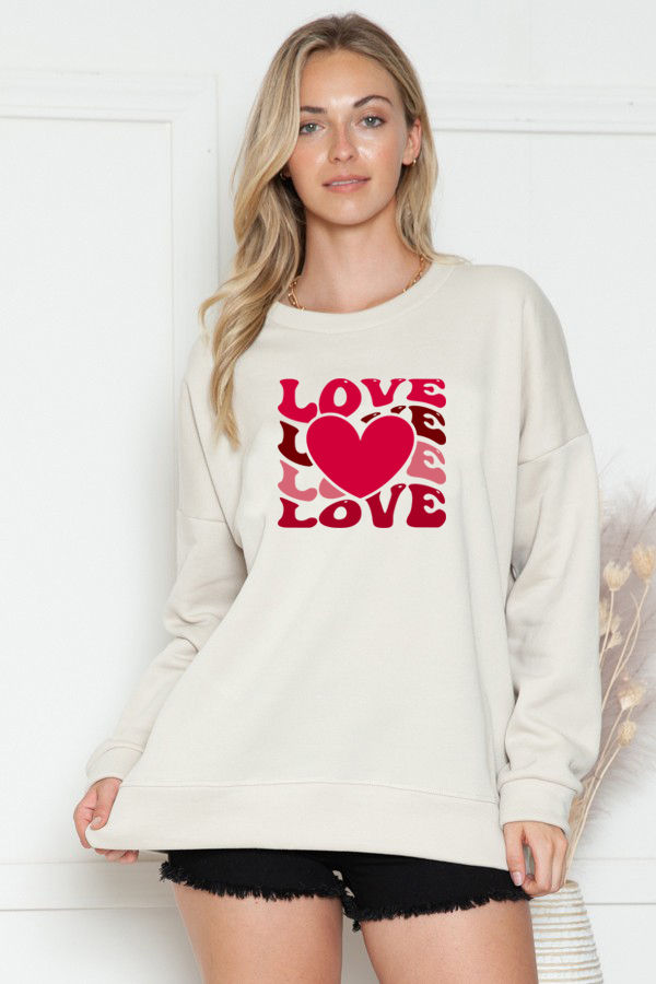 Thumbnail: SWEATHIRT WITH LOVE HEART PRINT