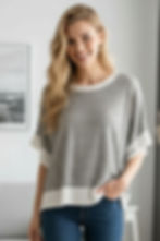 Thumbnail: STRIPE HALF SLEEVE CROP TOP