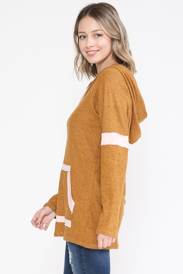 Thumbnail: TUNIC HOODIE WITH NEON CONTRAST