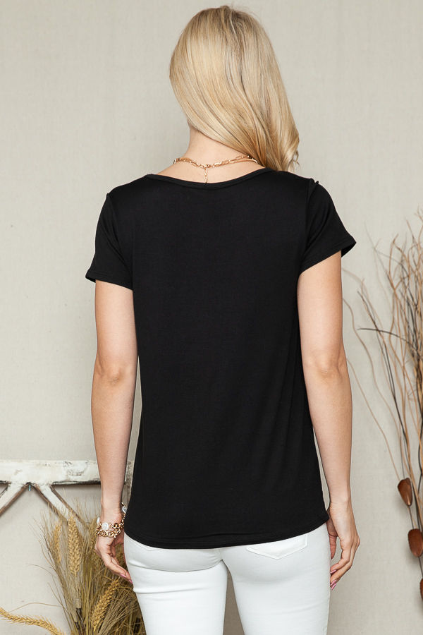Thumbnail: SOLID TOP WITH FLORAL POCKET DETAIL