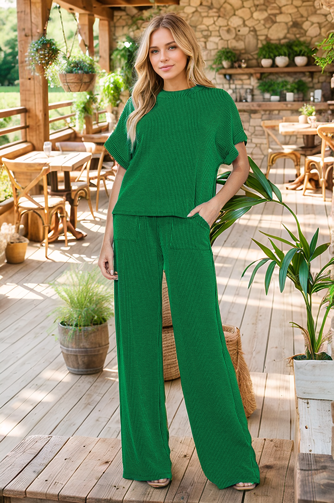 Thumbnail: WAVERIB SHORT SLEEVE TOP AND PANTS SET