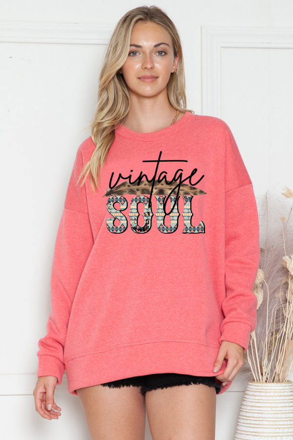 Thumbnail: Oversized Sweatshirt with VINTAGE SOUL Print