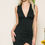 Thumbnail: DEEP V-NECK SLEEVELESS DRESS WITH TULIP RUCHED BOTTOM