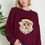 Thumbnail: Oversized Crew Neck Top SANTA CLAUS FACE PRINT