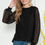 Thumbnail: SOLID TUNIC TOP WITH CHIFFON GOLD SWISS DOT SLEEVE