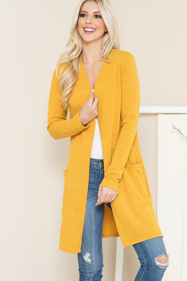 Thumbnail: LIGHTWEIGHT MIDI OPEN CARDIGAN WITH FRONT POCKETS