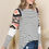 Thumbnail: STRIPE TUNIC TOP WITH AZTEC SLEEVE CONTRAST