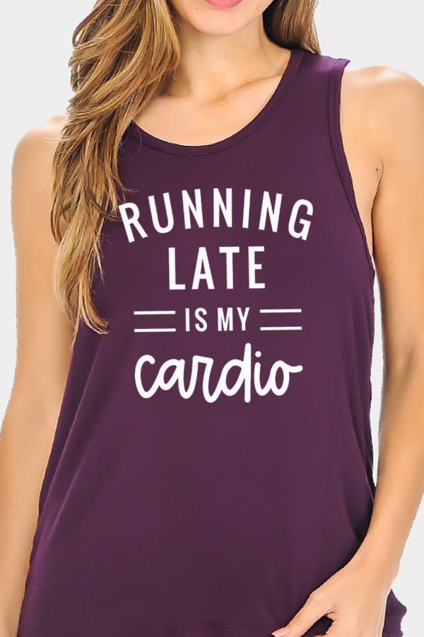 Thumbnail: TANK TOP WITH BACK KNOT CARDIO PRINT