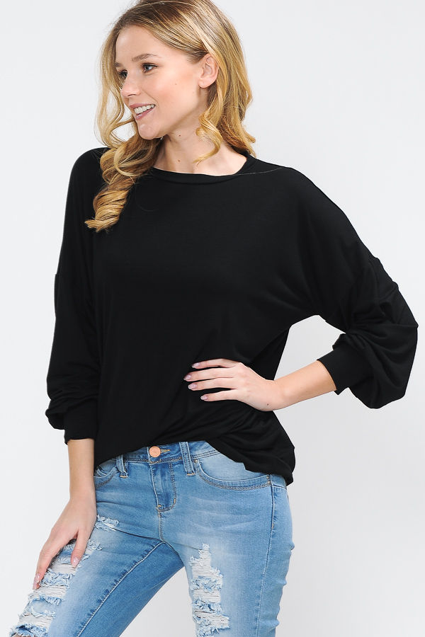 Thumbnail: RELAXED FIT LONG SLEEVE TOP