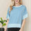 Thumbnail: SOLID HALF SLEEVE CROP TOP WITH STRIPE SLEEVES