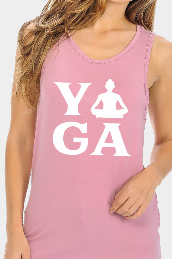 Thumbnail: TANK TOP WITH BACK KNOT CARDIO PRINT