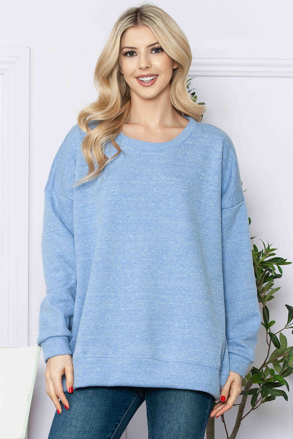 Thumbnail: OVERSIZED SWEATSHIRT HEATHER FABRIC