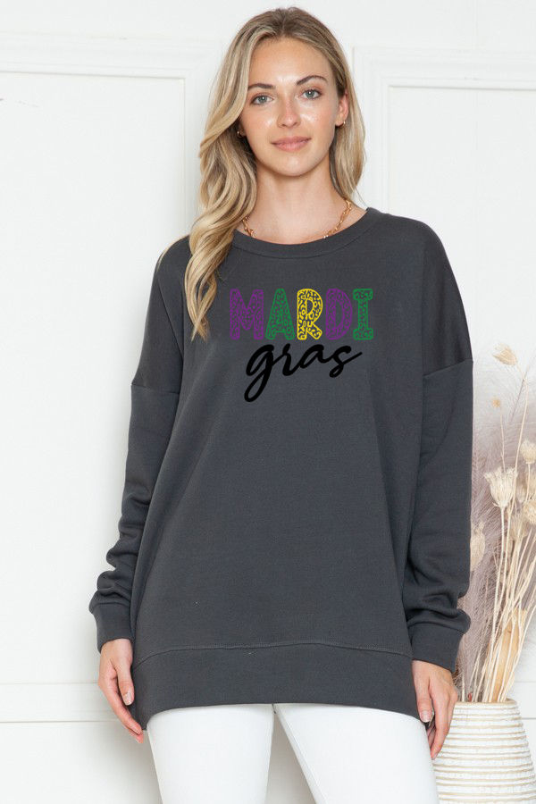 Thumbnail: SWEATSHIRT WITH MARDI GRAS PRINT