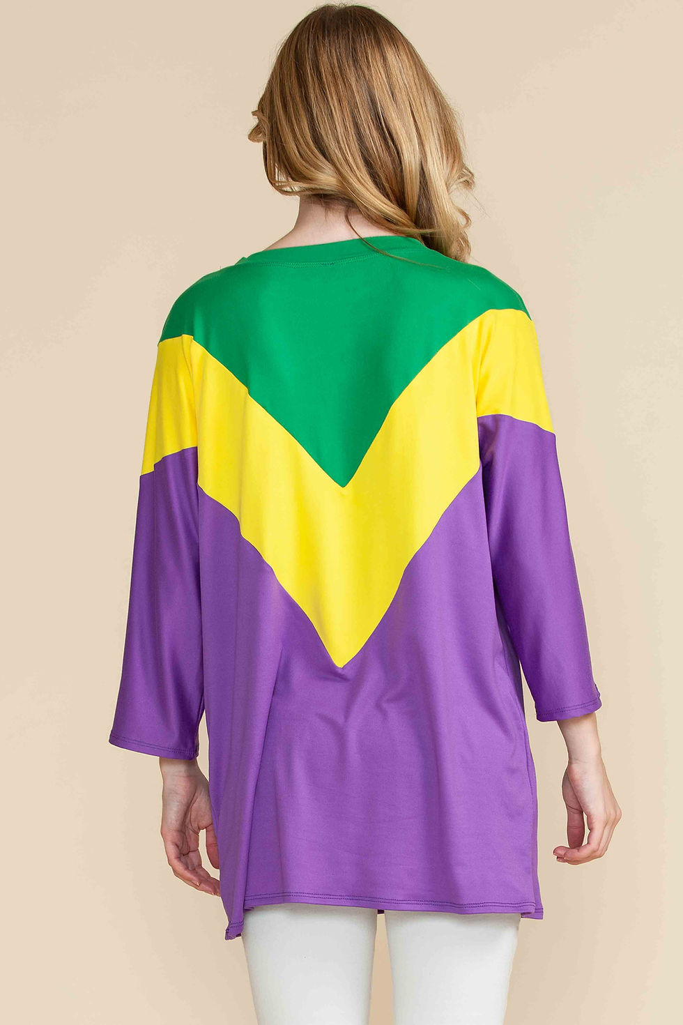 Thumbnail: MARDI GRAS TUNIC TOP 3/4 SLEEVES