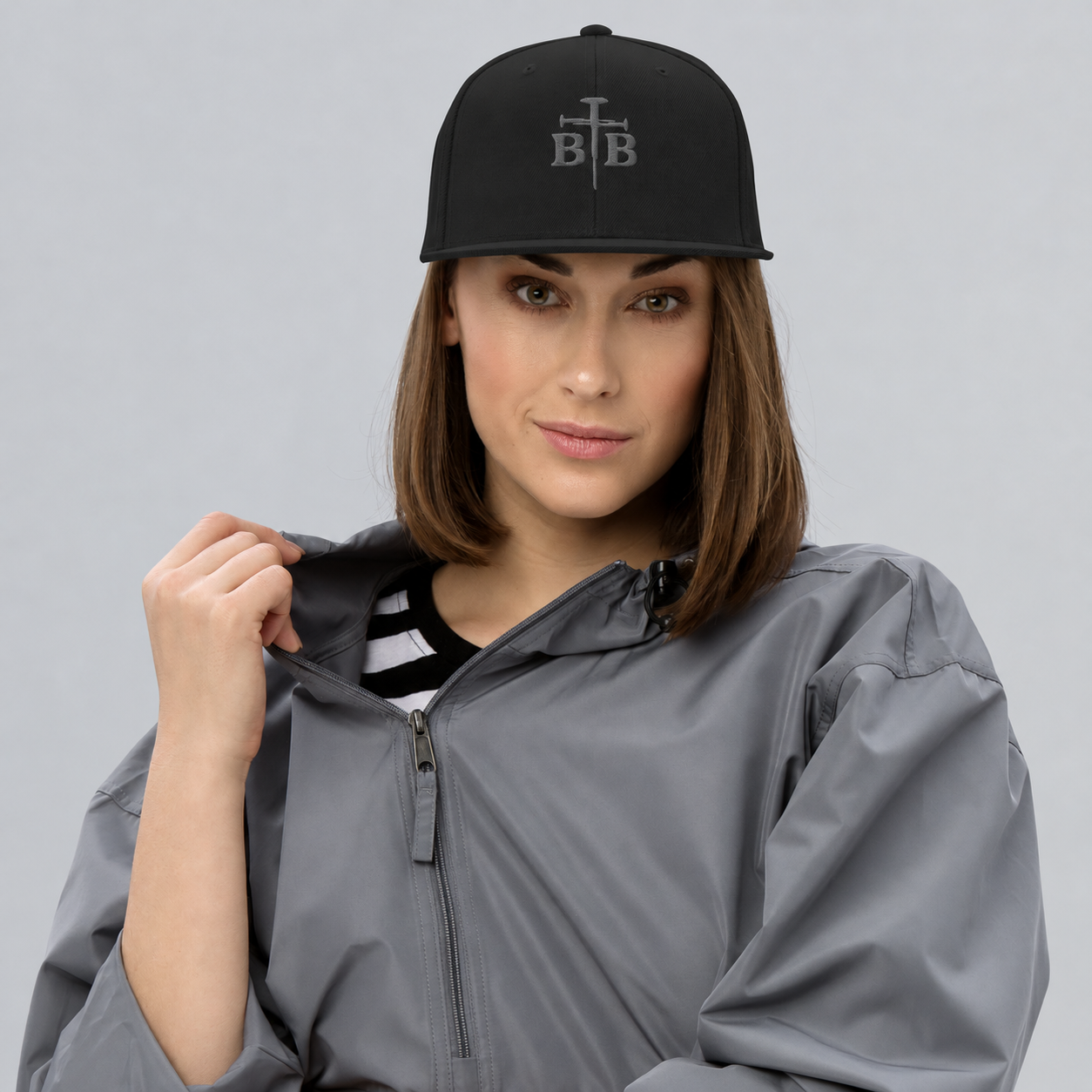 Black Bridge Builder cap with a charcoal logo
