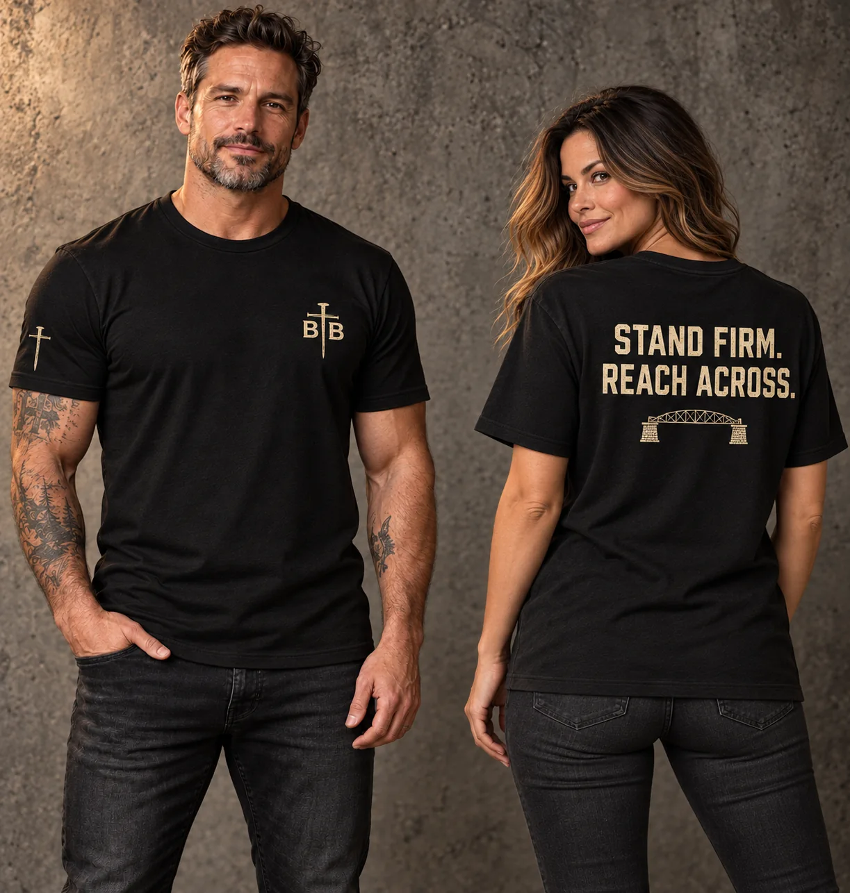 Stand Firm. Reach Across. shirt design mockup