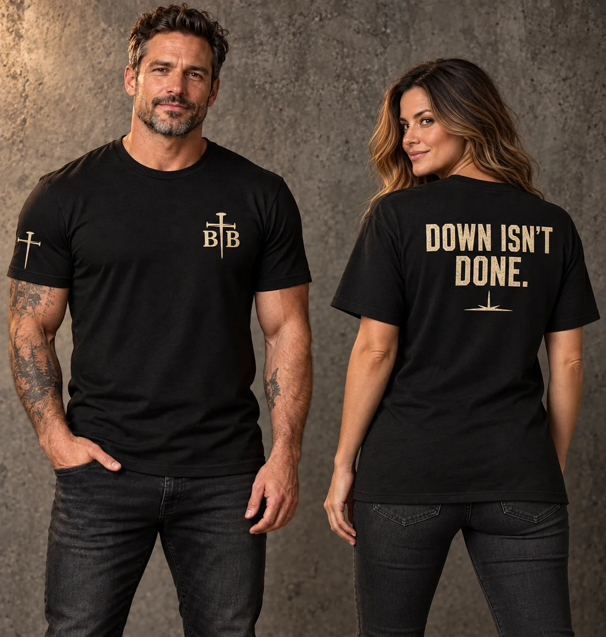 Down Isn’t Done. shirt design mockup