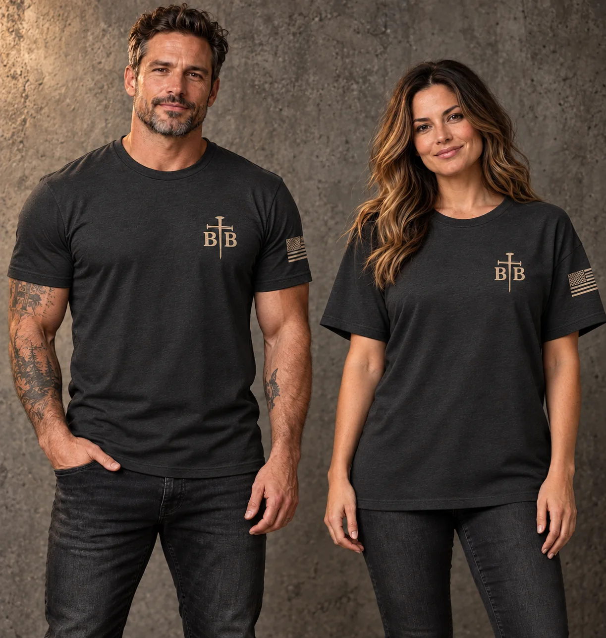 The Flag & Cross shirt design mockup