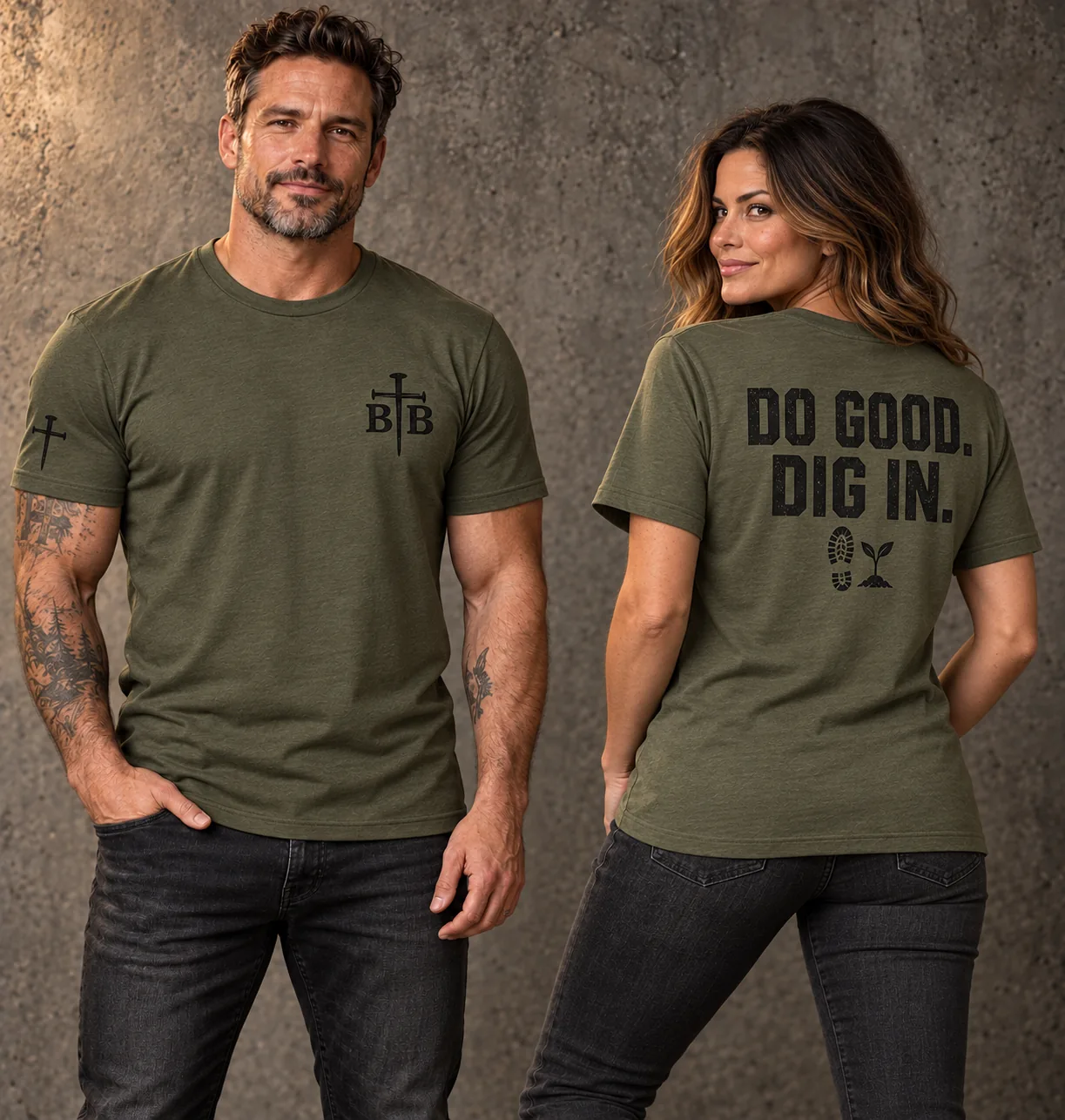Do Good. Dig In. shirt design mockup