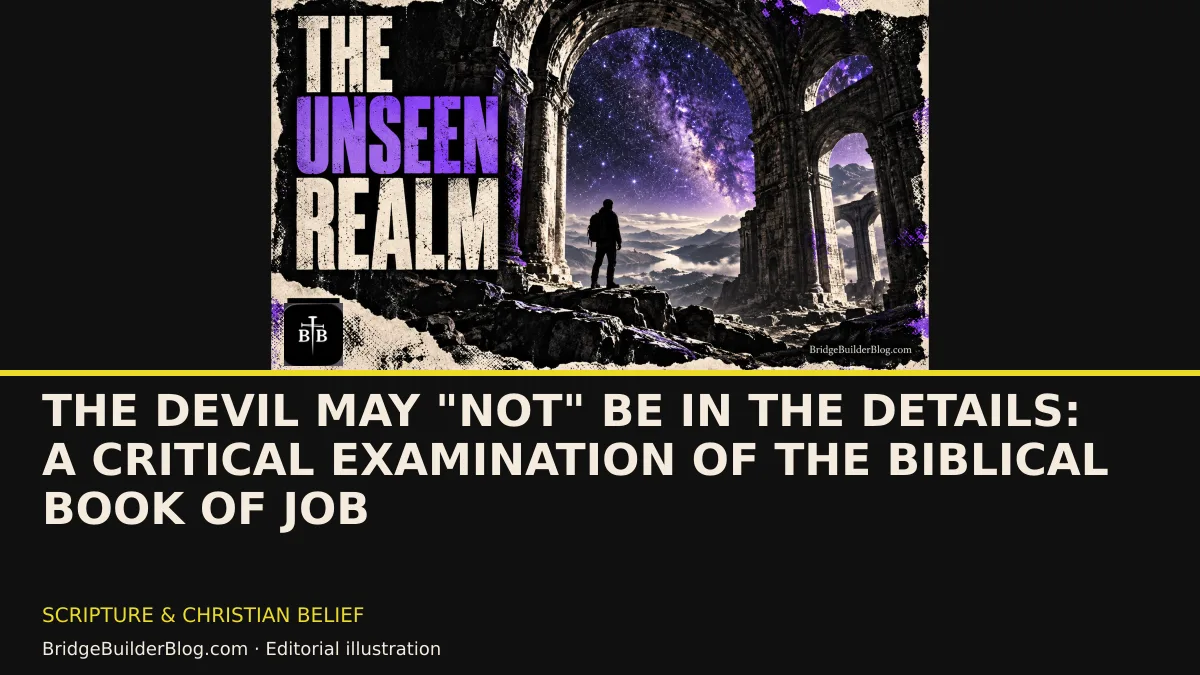 Symbolic book illustration for “The Devil May "NOT" Be In The Details: A Critical Examination of the Biblical Book of Job” — Bridge Builder