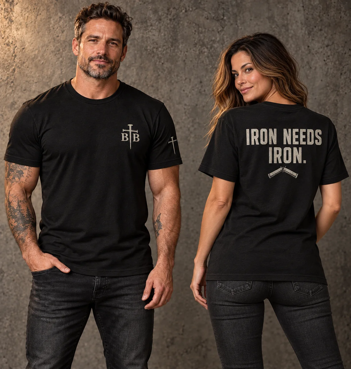 Iron Needs Iron. shirt design mockup