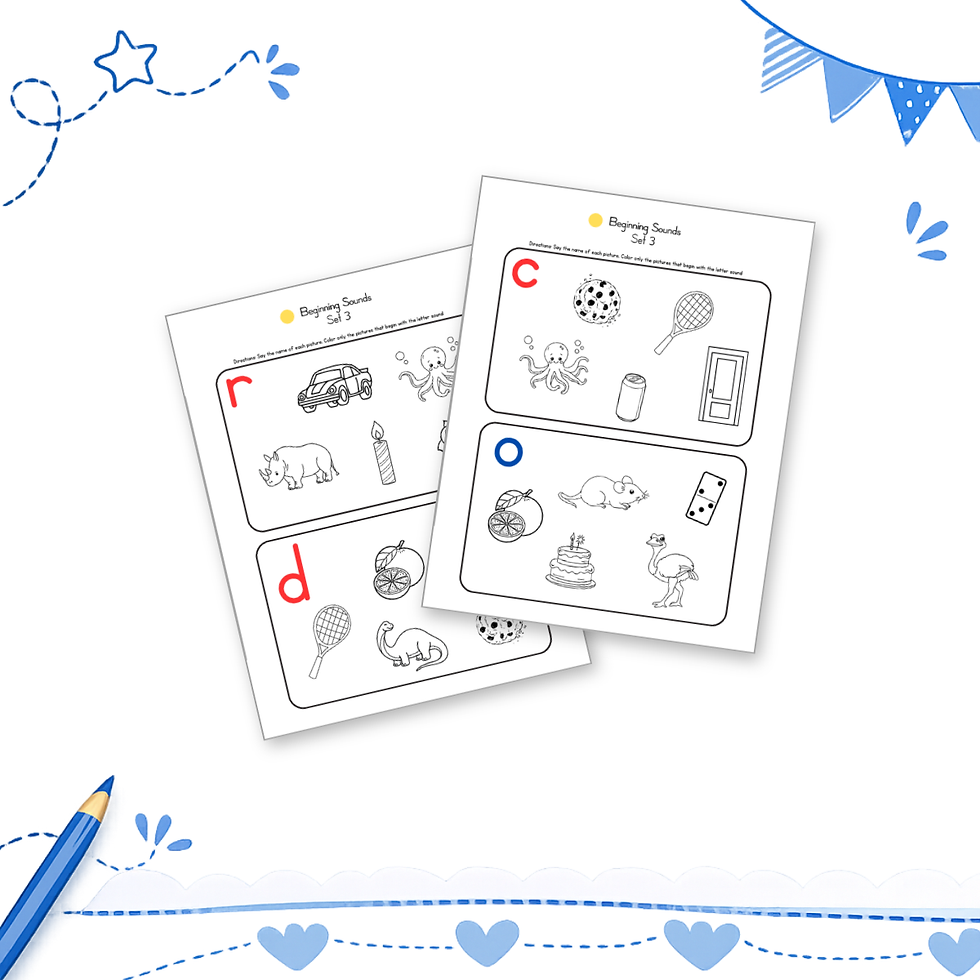 Thumbnail: Beginning Sounds - Color the Correct Pictures (Sets 1-6)