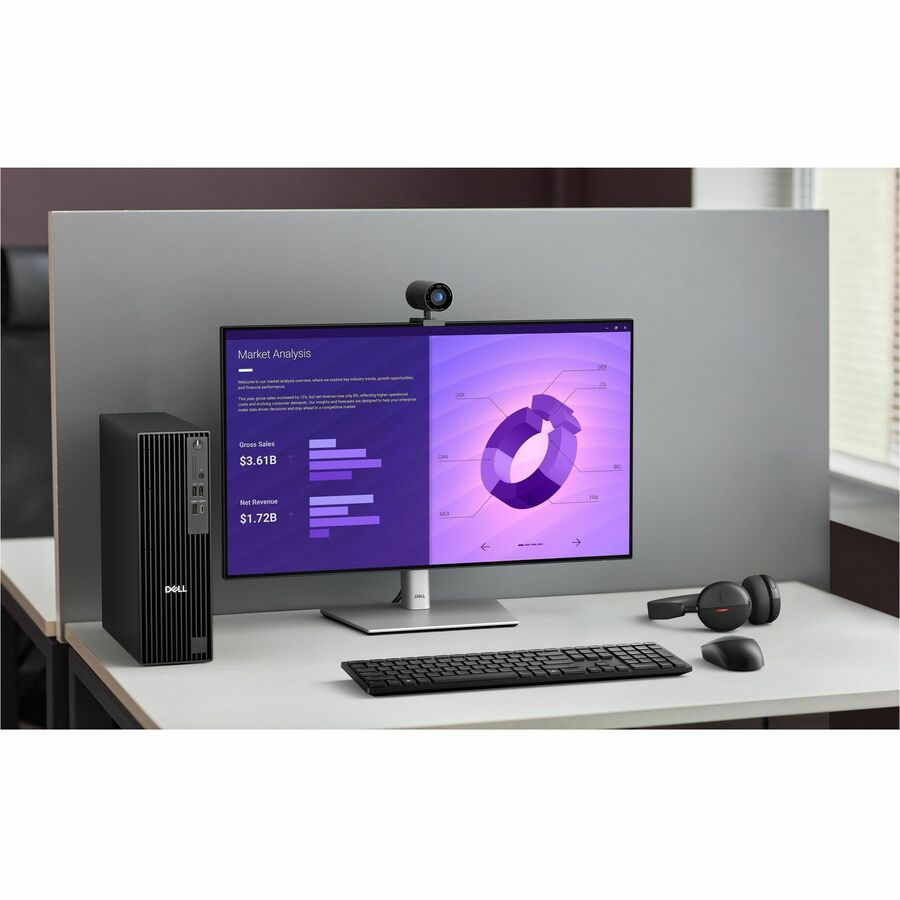 الصورة المصغرة: Dell Pro QCS1250 Desktop Computer - 8 GB - 256 GB SSD - Slim PC - Standard Black